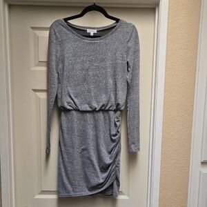 Leith Heather Gray Long Sleeve Dress